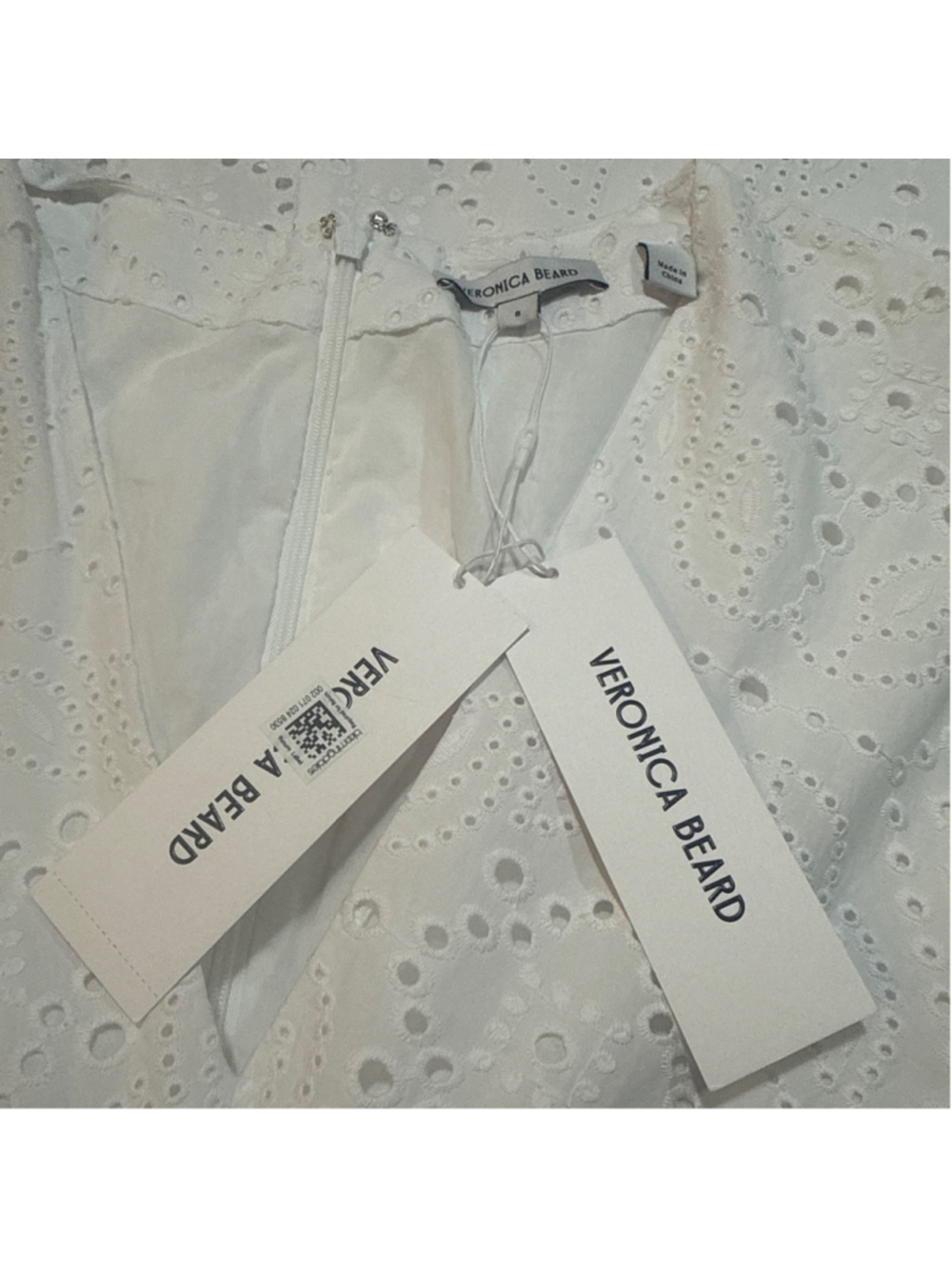 Veronica Beard Aven White Eyelet Midi Dress - Picture 9 of 11
